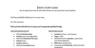 evangelism testimony worksheet